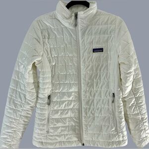 Patagonia Nano Puff Packable White Full Zip Women's M Excellent Condition